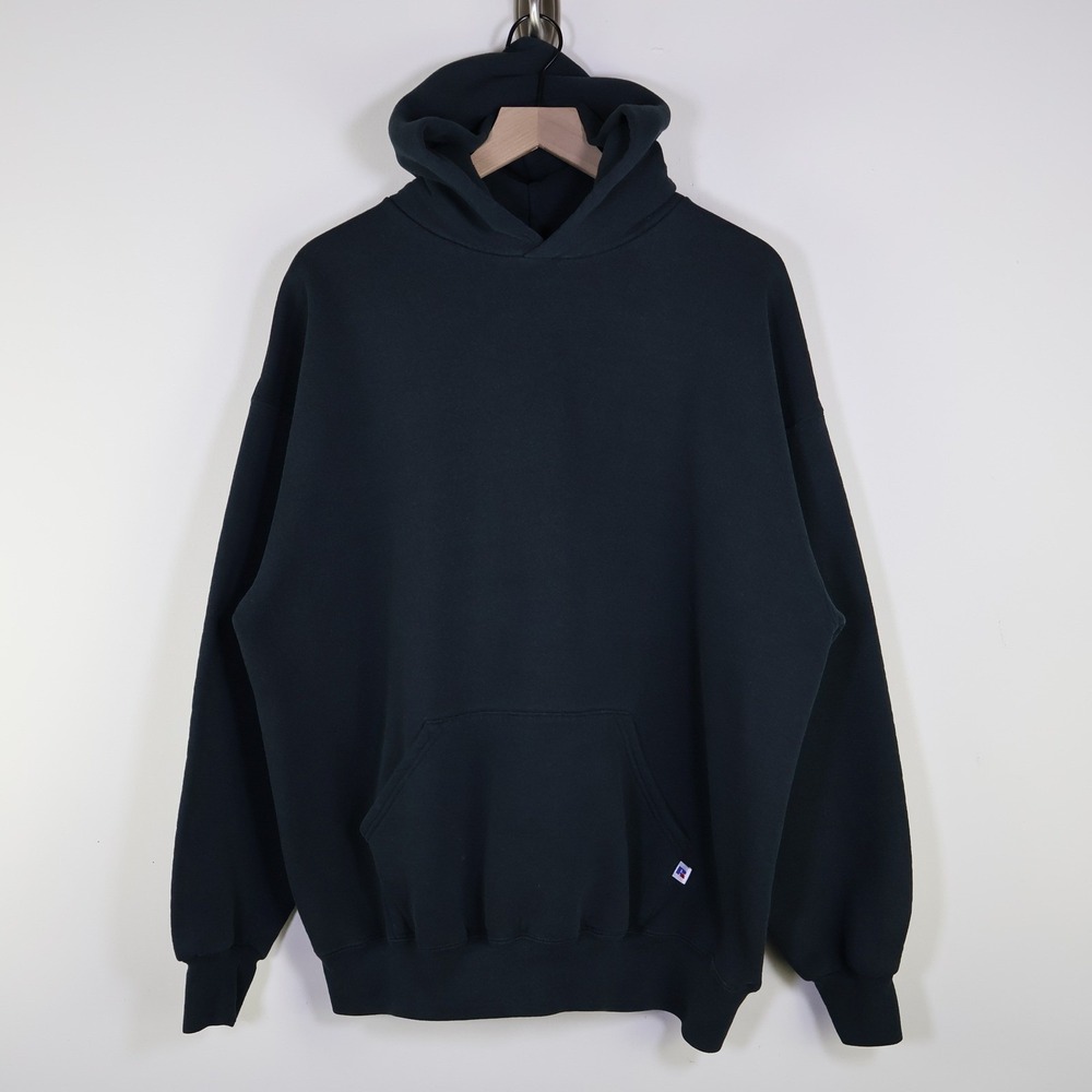 Vintage Russell Athletic Hoodie Mens XXL Black Pullover Sweatshirt WPL7232